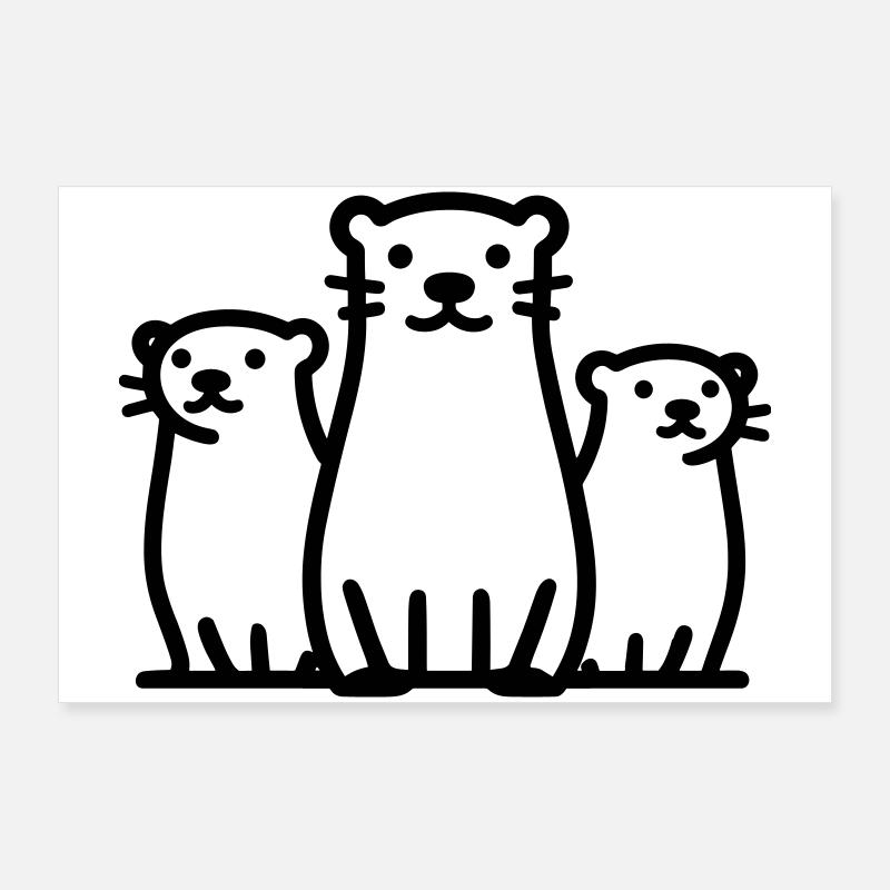 loutre Poster 90 x 60 cm