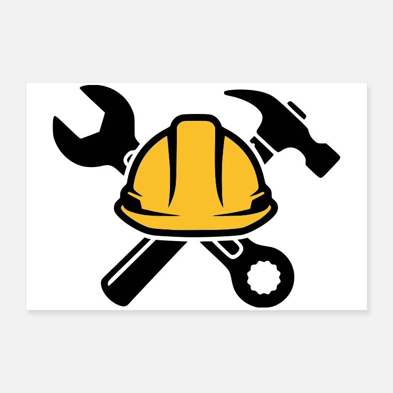 Craftsmen & Construction Workers | Tool Logo Poster 36" x 24" (90x60 cm)