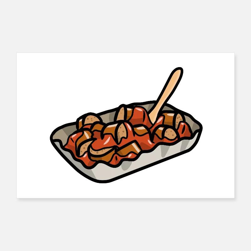 Berlin Currywurst Bratwurst Wurst Curry Grill Poster 90 x 60 cm