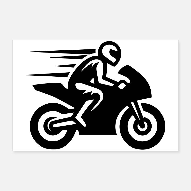 Racing Motorcycle Motorcyclist Motorcycle Racing Machine Poster 36" x 24" (90x60 cm)