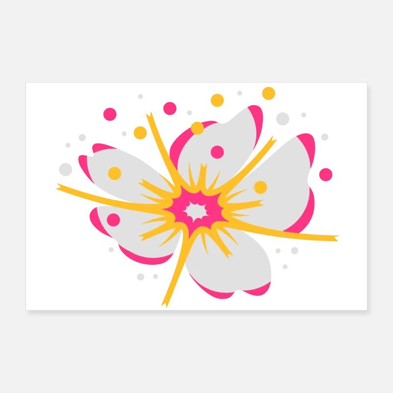 A fleur de cerisier avec du pollen Poster 90 x 60 cm