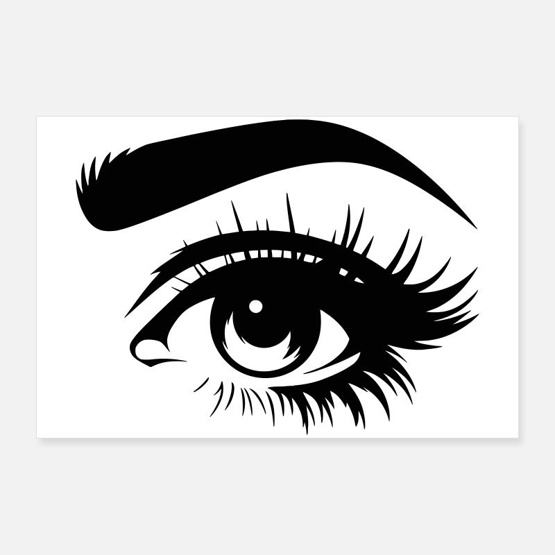 Silhouette d’œil monochrome Poster 90 x 60 cm
