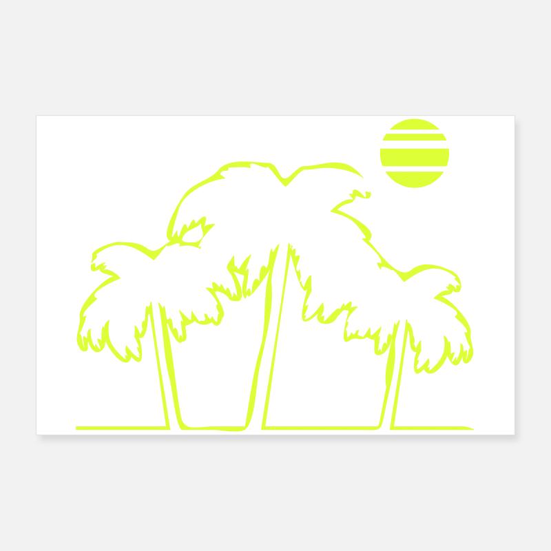 Palm Trees Beach Island Poster 36" x 24" (90x60 cm)