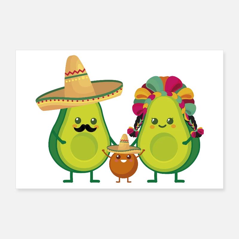 Avocat mexicain Poster 90 x 60 cm