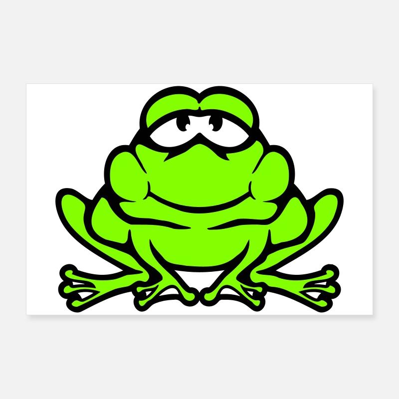 Frog Toad Smiles Funny Comic Happy Cool Poster 36" x 24" (90x60 cm)