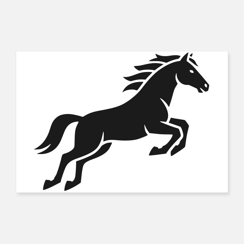 Springendes Pferd Silhouette Poster 90x60 cm