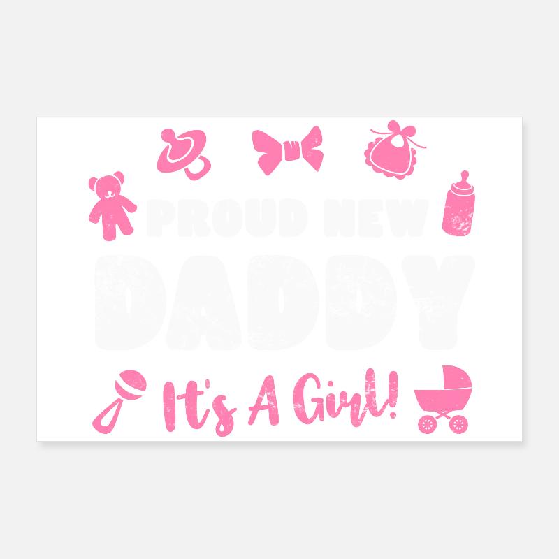 Père Paternité bébé naissance Poster 90 x 60 cm