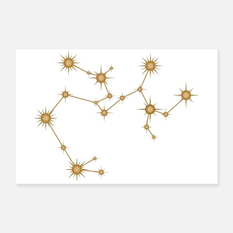 Constellation d’étoiles Sagittaire Signe de naissance Poster 90 x 60 cm