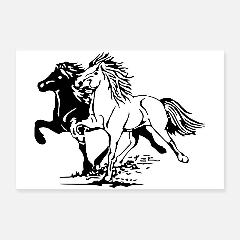 Wild Pferde Poster 90x60 cm