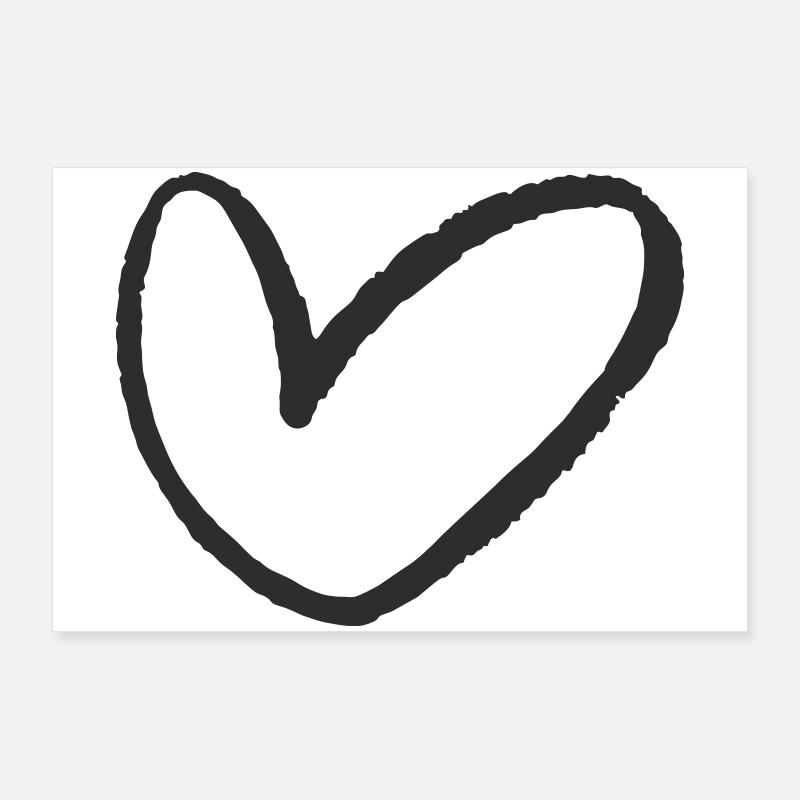 Simbolo d'amore del cuore regalo compleanno amicizia Poster 90x60 cm