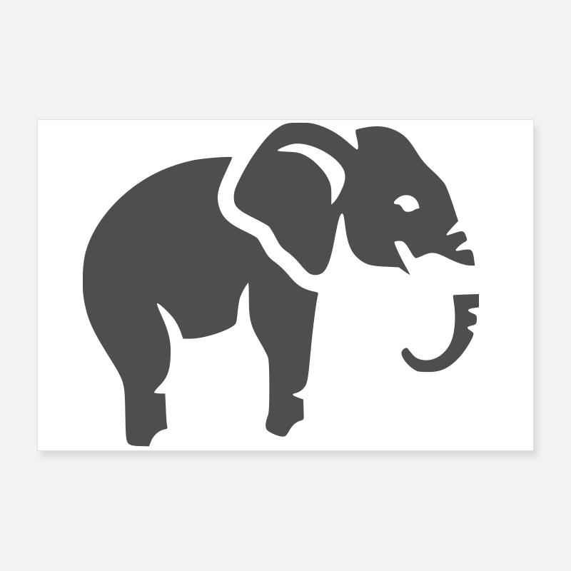 Silhouette d’éléphant Animal Afrique Poster 90 x 60 cm