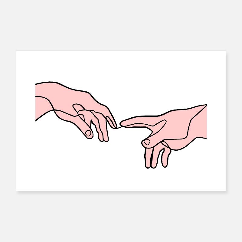 La création des mains d’Adam Poster 90 x 60 cm