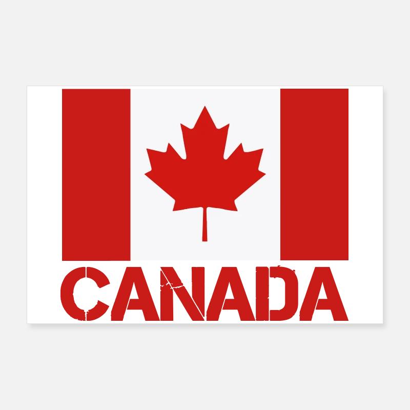 Drapeau de la feuille d’érable du Canada Poster 90 x 60 cm