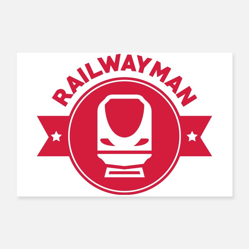Railway Railwayman Cheminot Train Eisenbahn Poster 36" x 24" (90x60 cm)