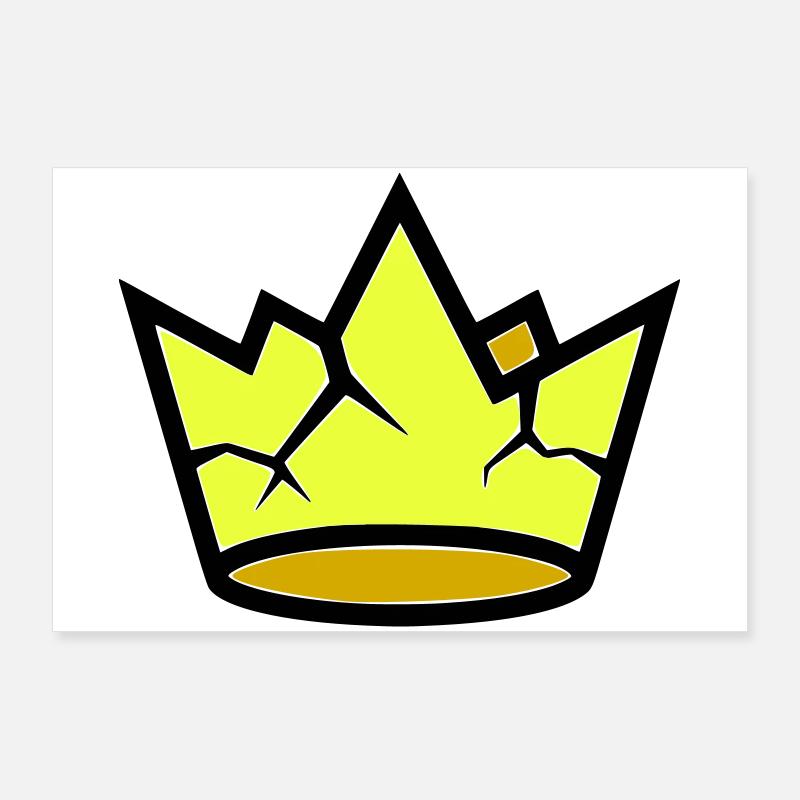Broken Crown Grunge Rissig Vektor Poster 90x60 cm