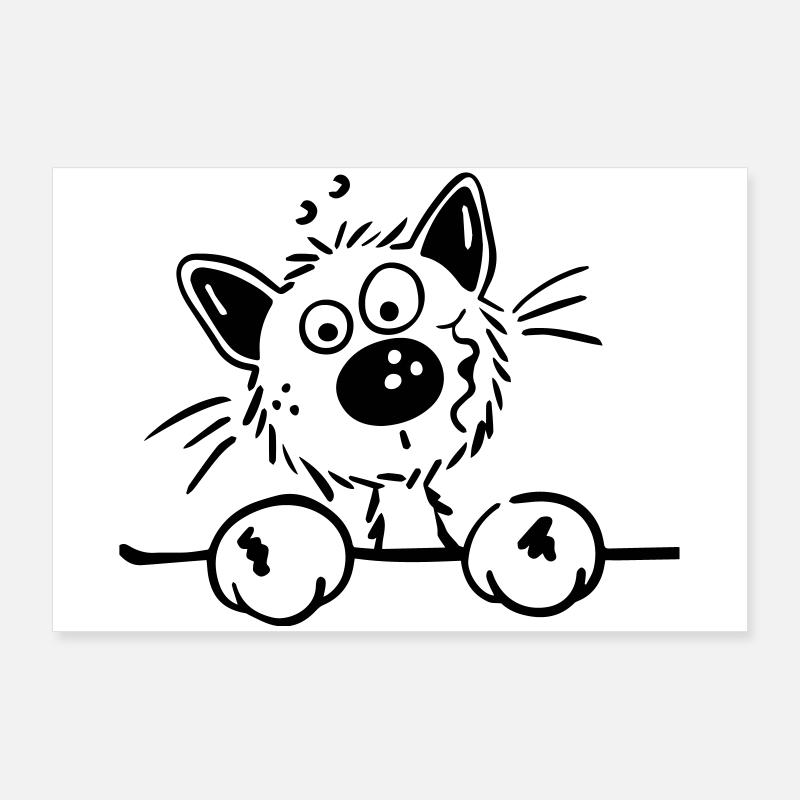 Neugierige Katze Poster 90x60 cm