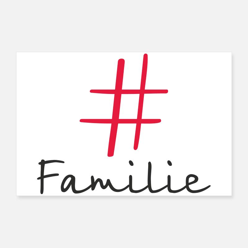 #Familie – Modernes Hashtag Textdesign Poster 90x60 cm