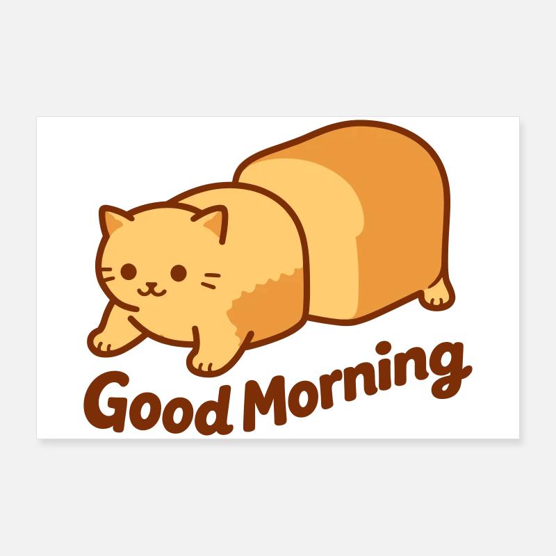 Cat Bread Meme Poster 36" x 24" (90x60 cm)