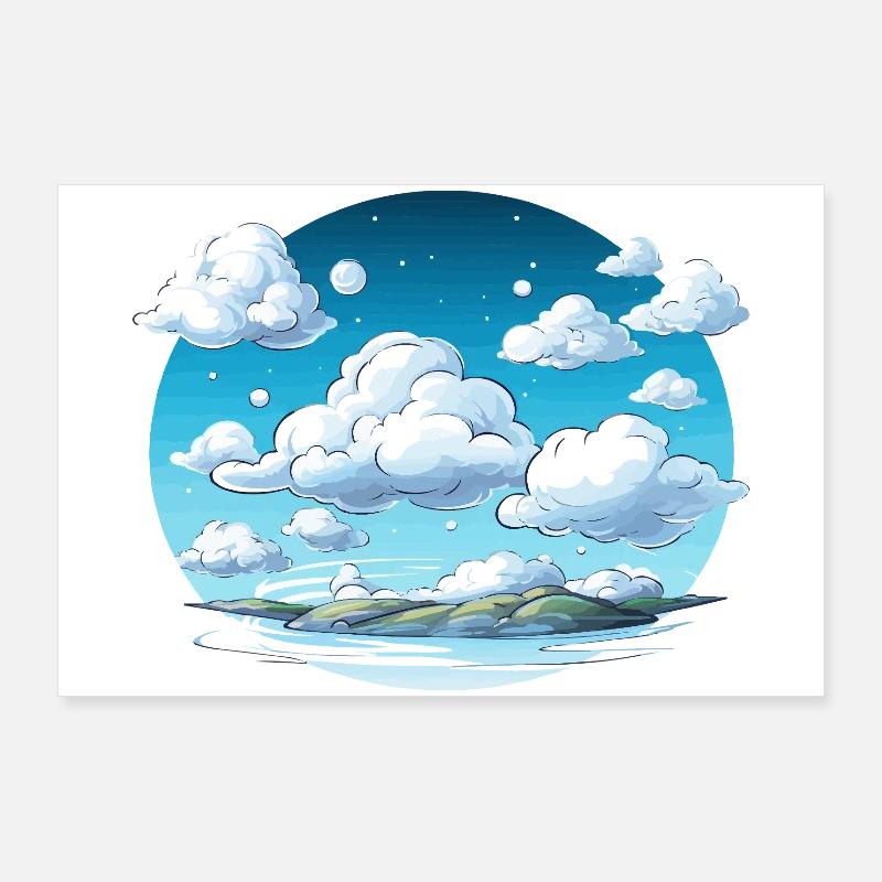 Nuages célestes au-dessus de l’archipel Poster 90 x 60 cm