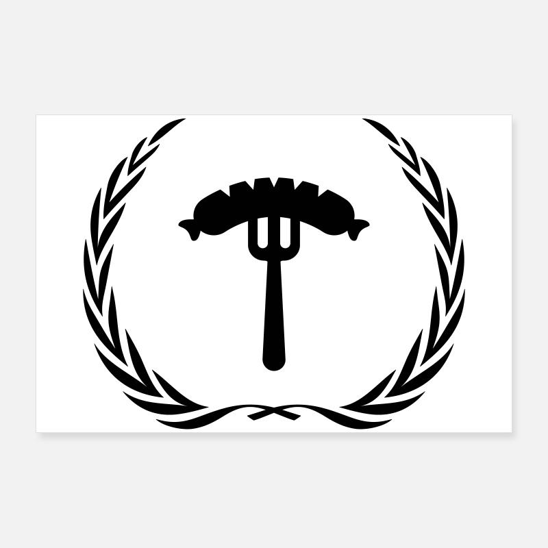 Saucisse, fourchette, saucisse Poster 90 x 60 cm