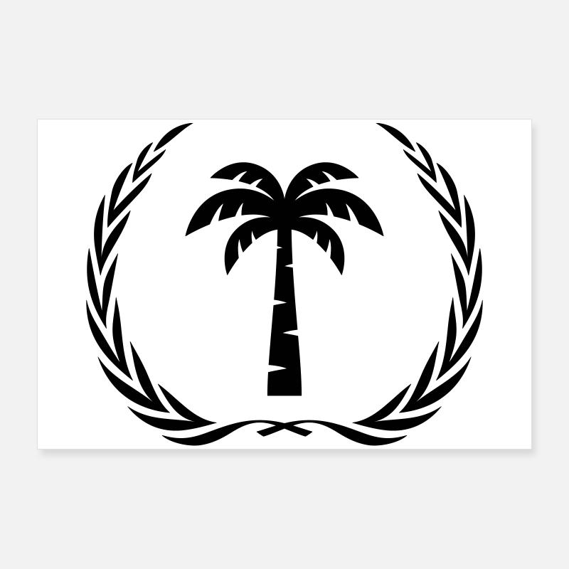 Palm Tree Symbol Wreath Poster 36" x 24" (90x60 cm)