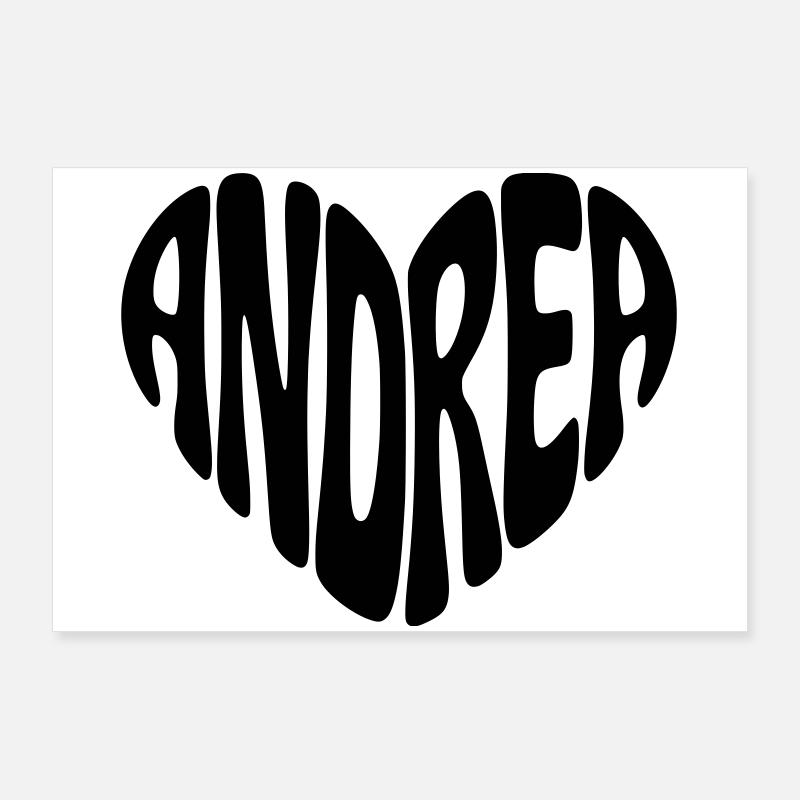 Andrea Heart Shape Name Heart Shape First Name Poster 36" x 24" (90x60 cm)