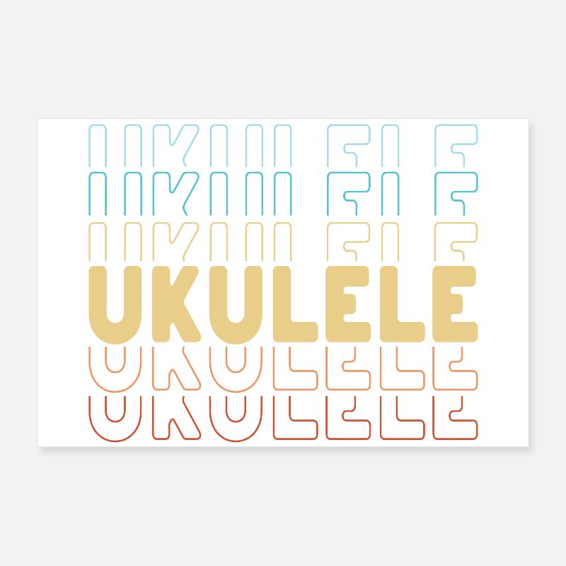 Ukulele typography Poster 90x60 cm