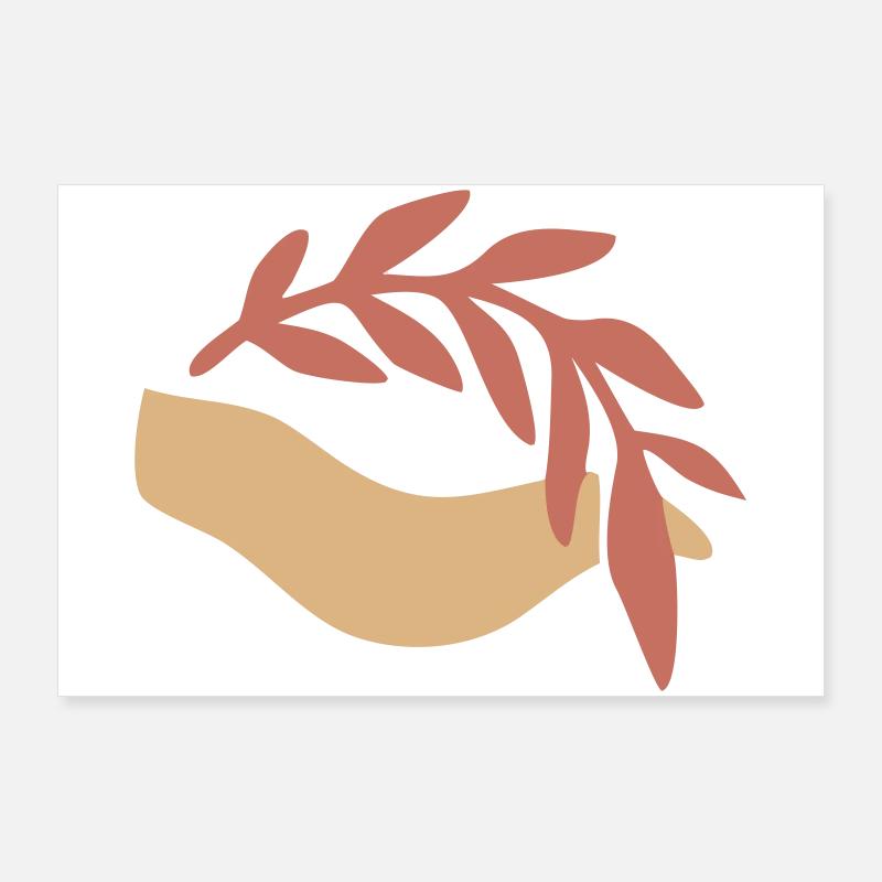 Hand Leaf Nature Logo Bohème Poster 90 x 60 cm