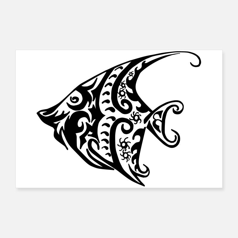 Fish Tribal Poster 36" x 24" (90x60 cm)