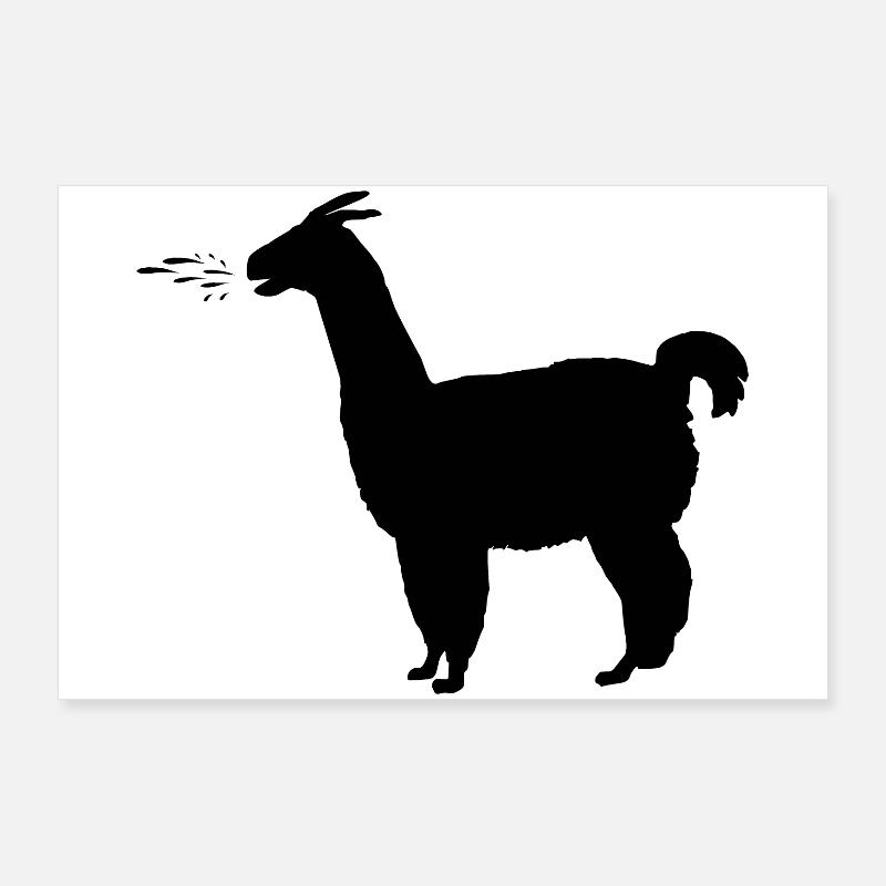 crache Lama avec esprit Poster 90 x 60 cm