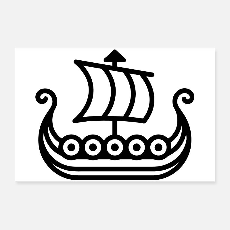 Viking Ship Poster 36" x 24" (90x60 cm)