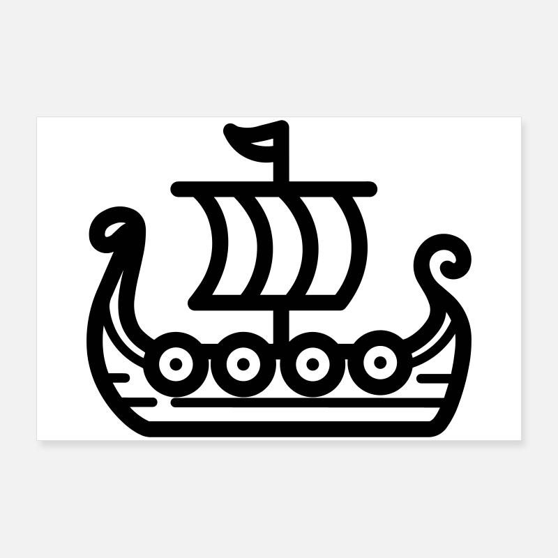 Bateau Viking Poster 90 x 60 cm