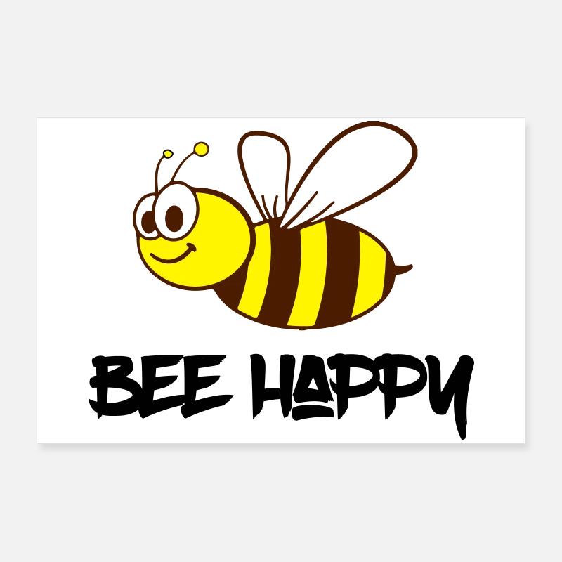Bee happy Poster 36" x 24" (90x60 cm)