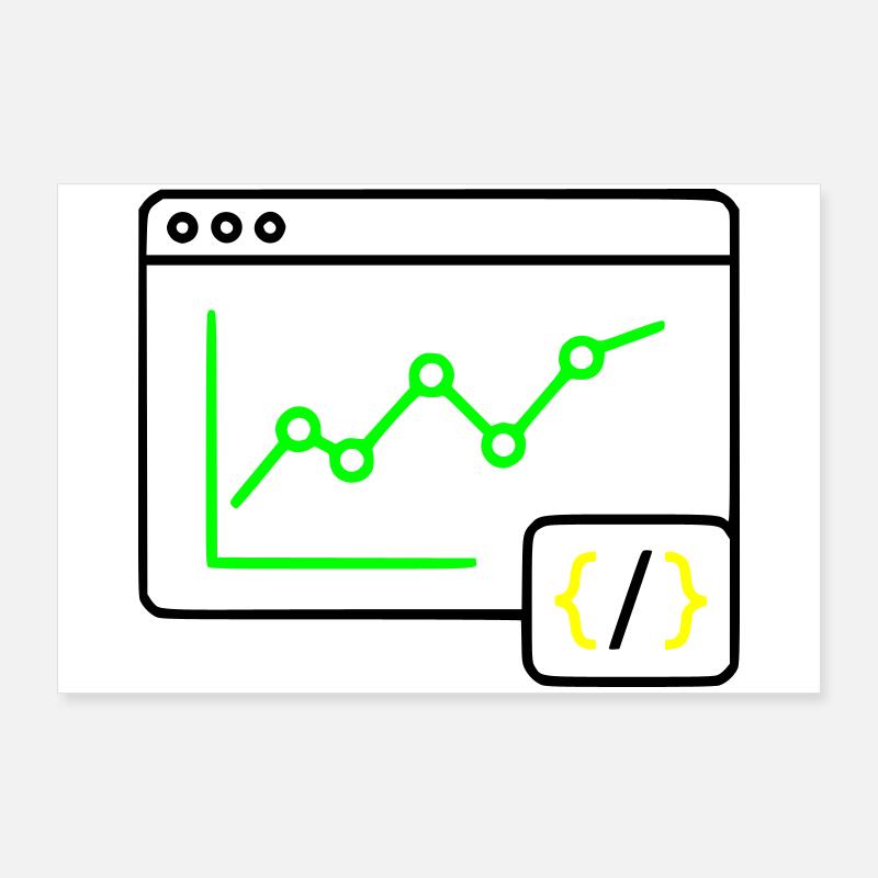 Web Analyse Chart Coding Browser Vektor Poster 90x60 cm