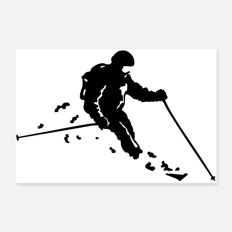 Ski freerider - Poster 90x60 cm - Weiß