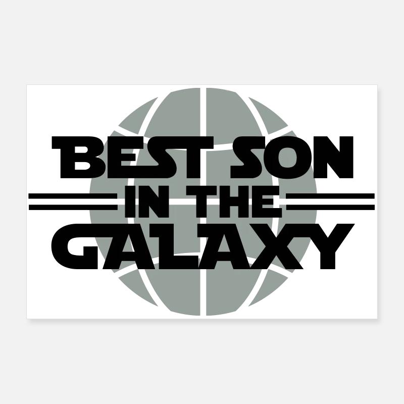 Best Son In The Galaxy - Poster 90x60 cm - Weiß