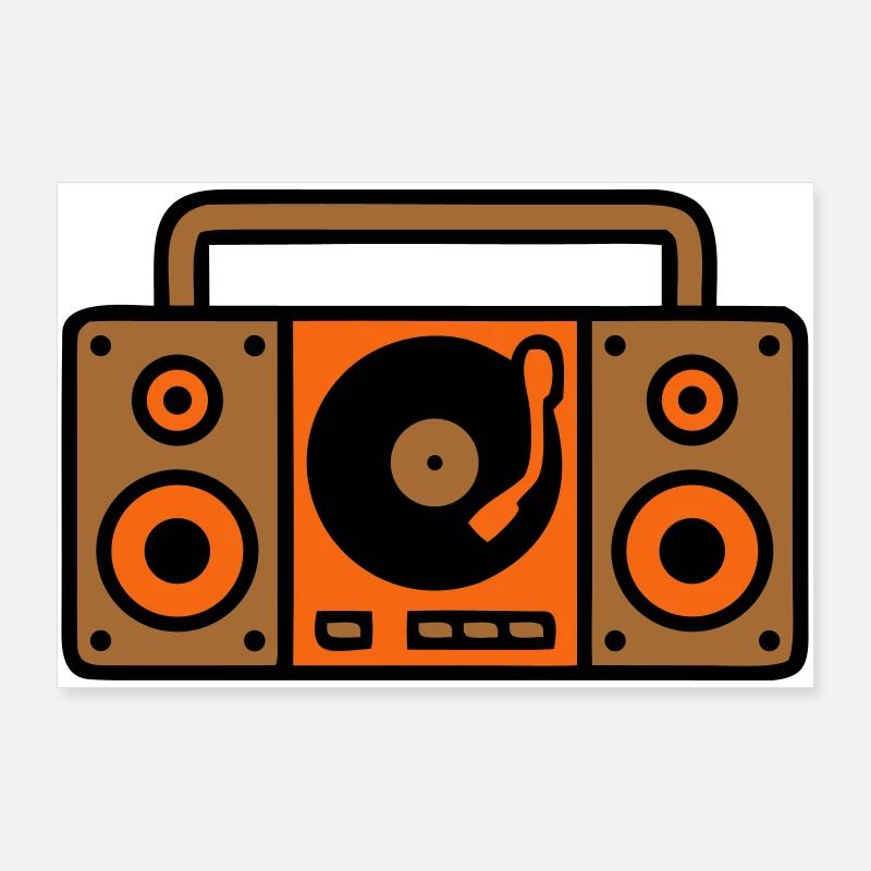 Retro Boombox Ghettoblaster 80er Poster 90x60 cm