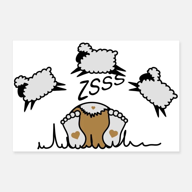 La compter les moutons Poster 90 x 60 cm