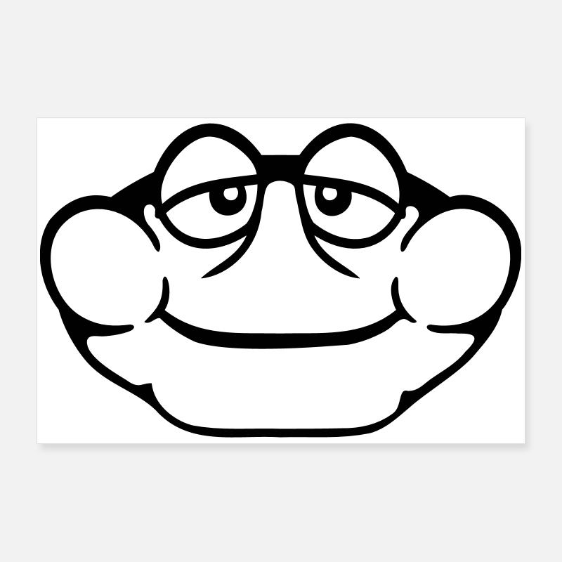 Frog Toad Smiles Funny Comic Happy Cool Poster 36" x 24" (90x60 cm)