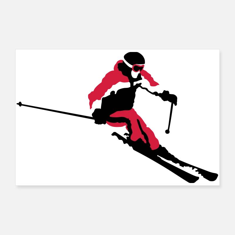 Abfahrt - Poster 90x60 cm - Weiß