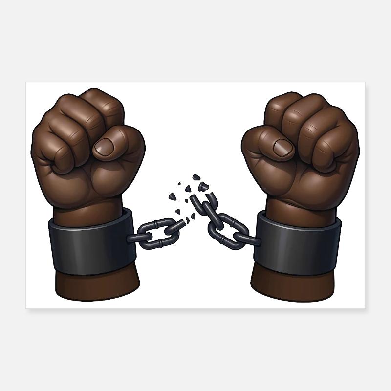 BLACK LIVE MATTER - freedom & rights Poster 90 x 60 cm