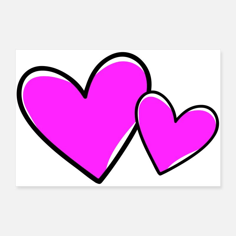 Coeurs Symbole Amour Poster 90 x 60 cm