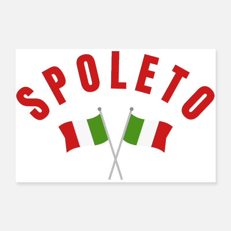 Drapeaux italiens de Spoleto Poster 90 x 60 cm