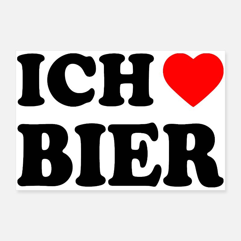 Ich liebe bier Poster 90x60 cm