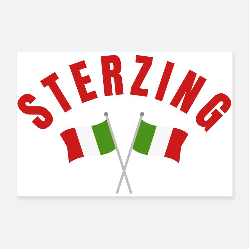 Sterzing a traversé les drapeaux italiens Poster 90 x 60 cm