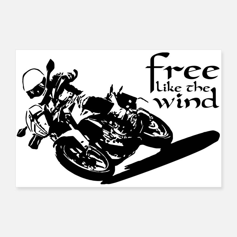 Biker Free Poster 90 x 60 cm