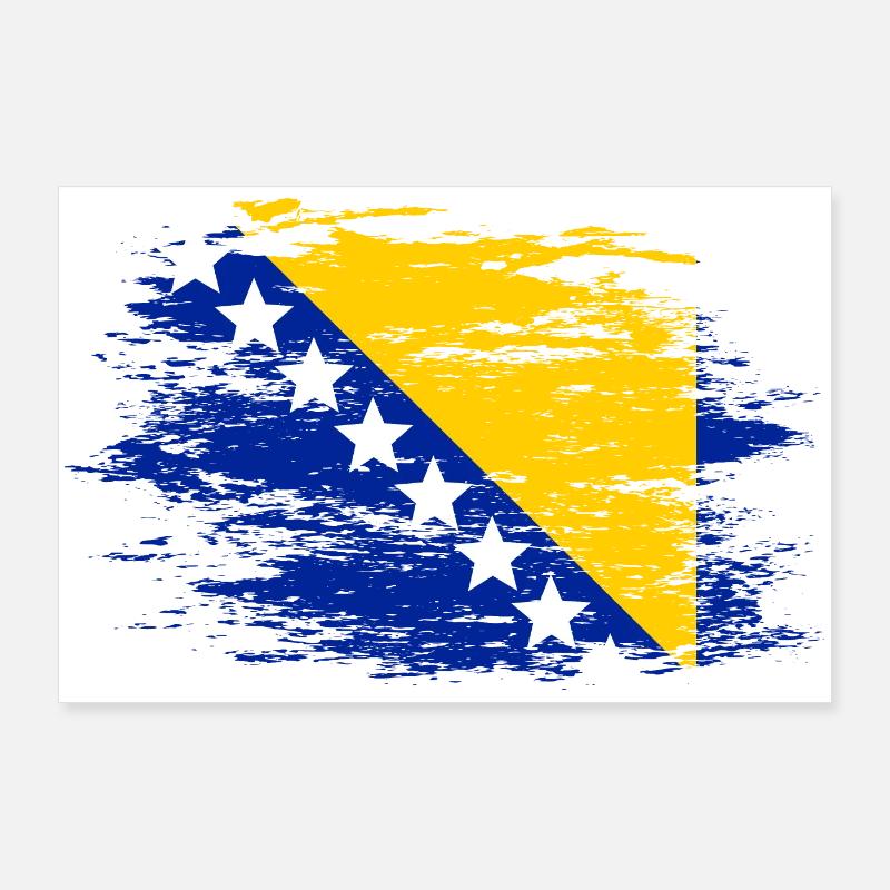 Bosnien Flagge used Poster 90x60 cm