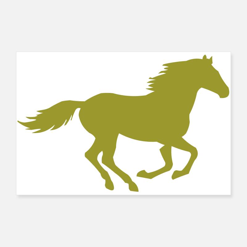 silhouette de cheval Poster 90 x 60 cm