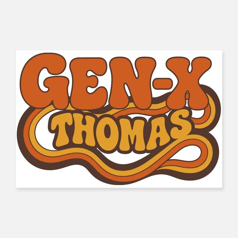 Thomas – minimalistisches Retro-GEN-X-Design Poster 90x60 cm