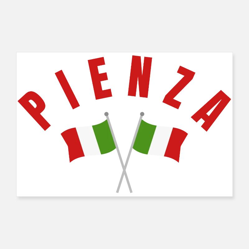Pienza Italian Flags Emblem Poster 36" x 24" (90x60 cm)